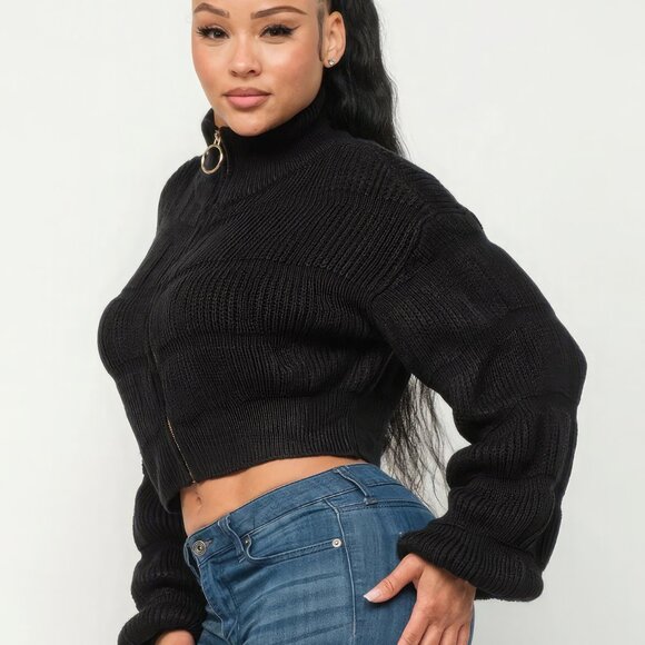 Michelin Sweater Top W/ Front Zipper - Picture 2 of 4